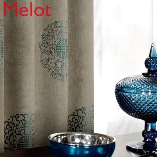 Curtain New Bedroom Living Room Chenille Chinese Style Ancient Style Shading Classical