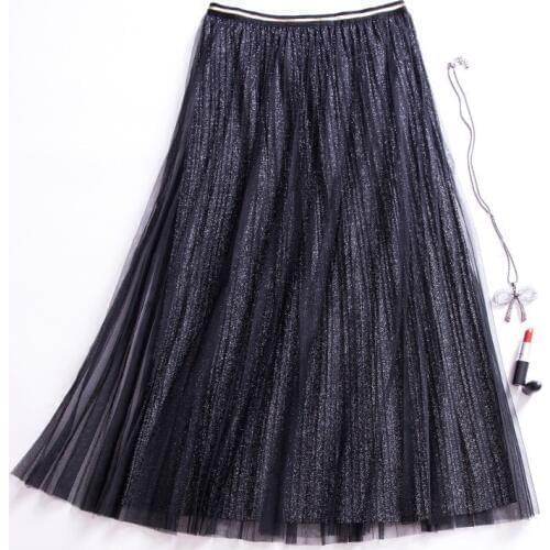 Skirt Womens 2018 Spring And Summer New Fashion Half Length Skirt Yarn Skirt
