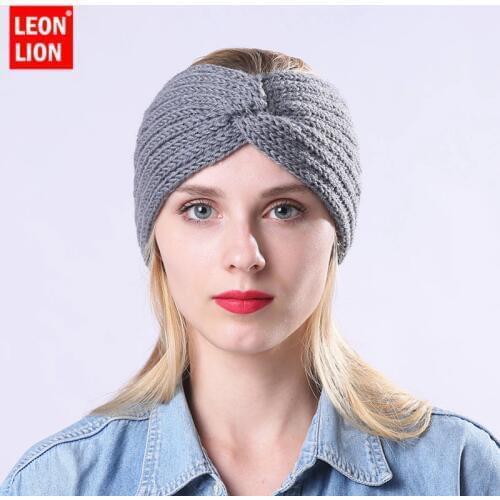 Winter Cap Solid Color Knitted Hats Ponytail Beanie Winter Hat Women Braided Hair Band Warm Beanies Twisted Knot Ear Protection