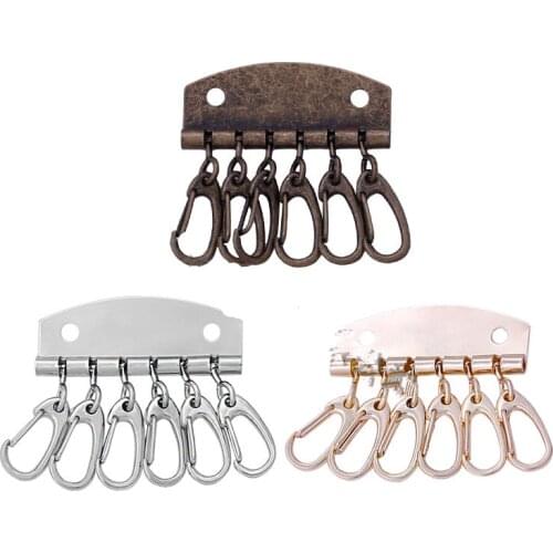 1 x metal key snap hook key holder Key Row Rivet Hook Keyring Organizer Holder Leather Craft Key case purse Hardware