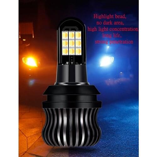 1Set LED Canbus 3030 1156 P21W BA15S PY21W BAU15S 3156 7440 W21W T20 Car DRL Turn Signal Lights Error Free Switchback Dual Color