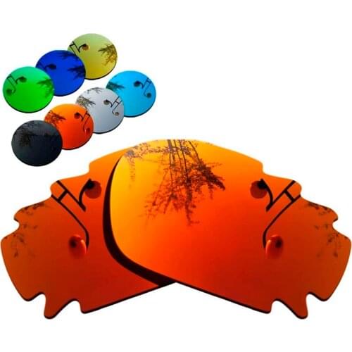 100% Precisely Cut Polarized Replacement Lenses for Jawbone Vented Racing Jacket Sunglasses Red Mirrored Coating Color- Choices