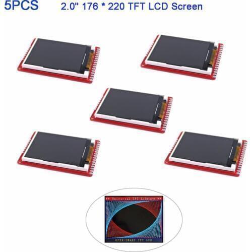 5pcs 3.3V 2.0" 176*220 TFT LCD Screen Shield Breakout Board Module ILI9225 for Arduino, UNO R3, Mega2560 OPEN-SMART 8-bit FZ3285