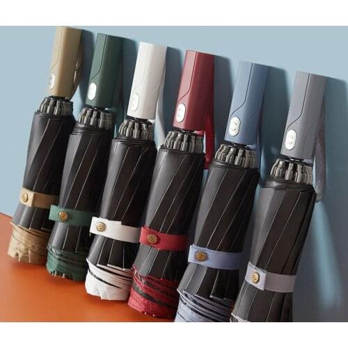 Car Reverse Fully Automatic Umbrella Large Men Women Rain Or Shine Business Umbrella Reinforce The Ribs Wind Resistan