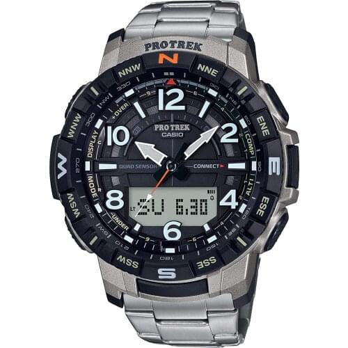 Casio Bluetooth Connected Fitness Titanium 100% original official certified, mens top brand luxury quartz watch Waterproof