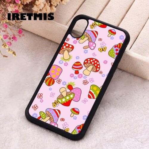 Iretmis 5 5S SE 2020 Phone Cover Case for iPhone 6 6S 7 8 Plus X Xs XR 11 12 Mini Pro Max Rubber Silicone Mushroom