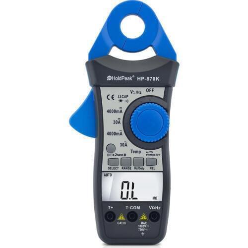 HoldPeak Digital Clamp Meter HP-870K 4000 Auto Range DC AC Multimeter True RMS Frequency Backlight Diode Test Date Hold Function