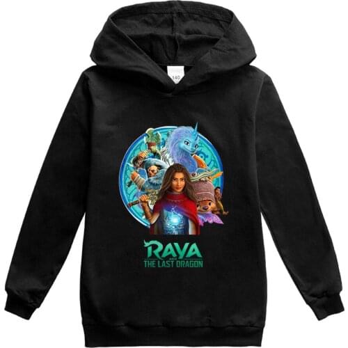 Disney Cartoon Kids Raya and The Last Dragon Hoodies Children Baby Girls Boys Long Sleeve Clothes Tops Spring&Autumn Sweatshirt
