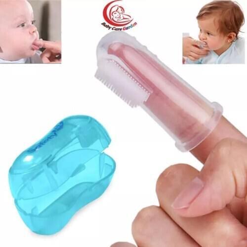 Baby Finger Toothbrush Children Teeth Clear Care Tool Soft Silicone Infant Tooth Brush Rubber Cleaning Baby Brush + Box
