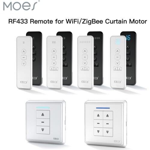 RF433 Remote Emitter For Controlling WiFi ZigBee Curtain Motor Hand-held Wall-Mounted Transmitter Multiple Channels Optional