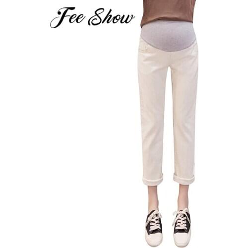 FEESHOW Jeans For Pregnant Women