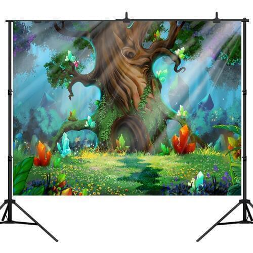 Lyavshi photography backdrop woodland meadow flower tree crystal fairy tale background photo studio photophone photocall shoot