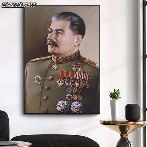 Canvas Painting Joseph Stalin Portrait HD Decorative Paintings Wall Art Pictures Scandinavian for Living Room Celebrity Portrait