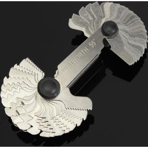 52Pcs Steel Thread Measuring Gage Metric Whitworth Screw Pitch Gauge 60 Degree -Y103