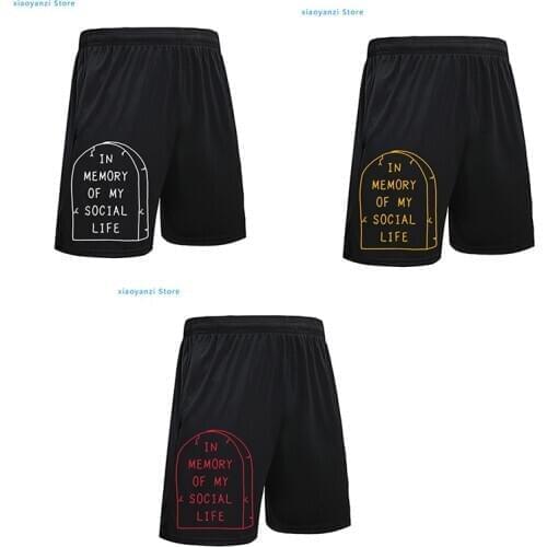In Memory of My Social Life Men Shorts Pastel Goth Grunge Goth Jogger Casual Beach Shorts Hipster Rip Indie Cute graphic