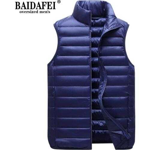 BEIDAFEI High Quality Mens Lightweight Water-Resistant Packable Puffer Vest Spring Autumn Sleeveless Jacket Brand Clothing