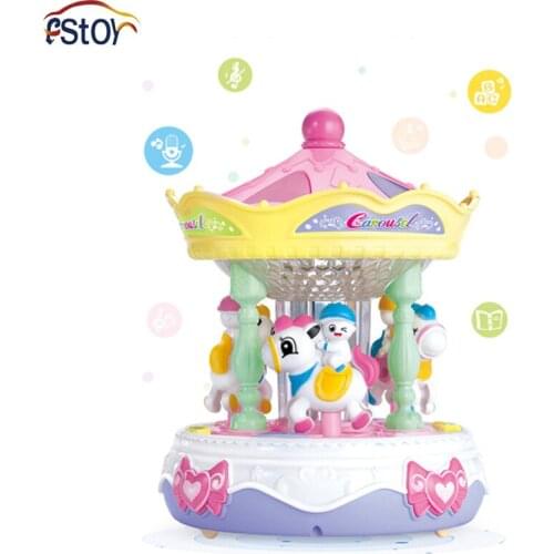 Music Toys Childrens Early Education Baby Toys Can Lift Puzzle Carousel Paradise With Story Music Lights Musical Hobby Toys