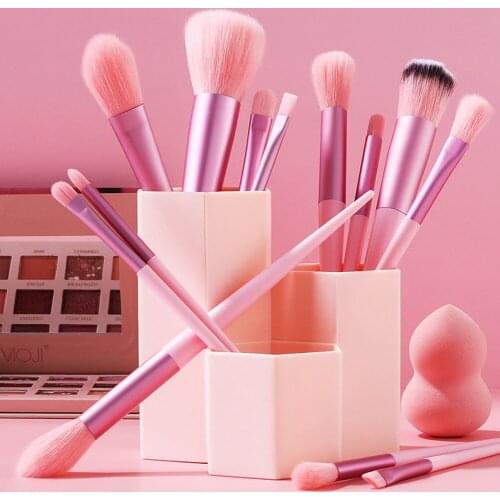 13 pcs Makeup Brushes Set with Storage Case Foundation Eyeshadow Concealer Eyebrow Eyelash Eyeliners Blending Tools