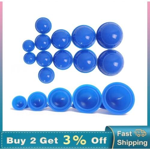 12pcs Silicone Vacuum Cupping Set Massage Acupoint Therapy Cans Rubber Full Body Many Size Jars Health Care Slimming Tools