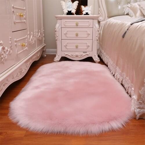 Delicate touch European plush carpet reactive dyeing bedroom bedside blanket girl Princess Pink style