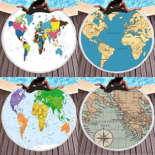 Earth map seven continents Towels Towel Beach mat Bath towel towel microfiber towel large beach towels miraculous Pareo beach