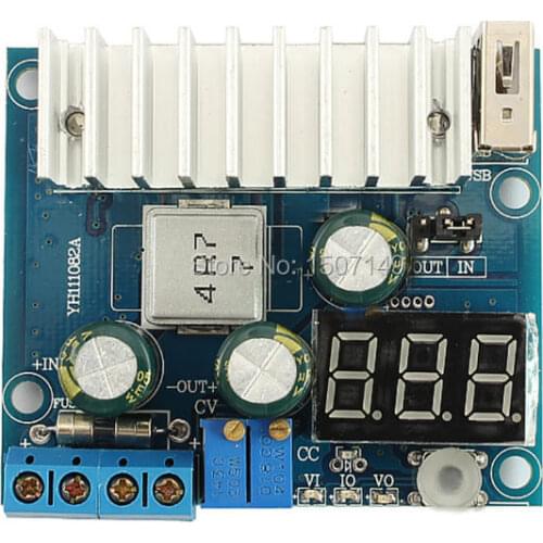 100W DC-DC Step Up Converter 3-35V to 3-35V Voltage Switching Regulator with Voltmeter USB Interface for Charge Mobiles IPhones