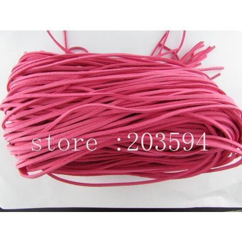 QYU8! 5 Meters 3x1.5mm pink color Faux Suede Cord Leather Lace For Clothes Shoes Jewelry Making Findings 5M/lots