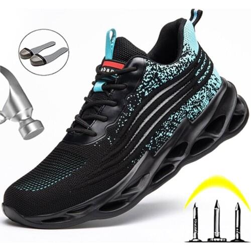Work Safety Shoes Men Safety Boots Work Sneakers Anti-smash Anti-puncture Steel Toe Shoes Indestructible Footwear Protective