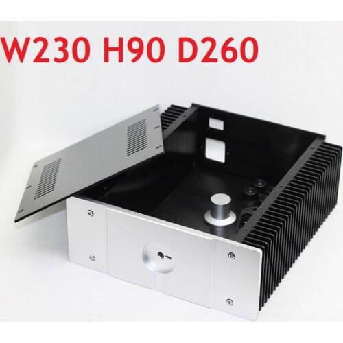 Heat Sink Volume Control DAC Case Preamp Amp Amplifier Housing DIY Aluminum Power Amplifier Chassis Headphone D260 W230 H90