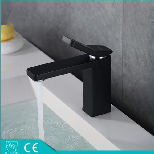 Solid brass new model square black basin mixer bathroom faucet water tap Hot and cold water faucet tap
