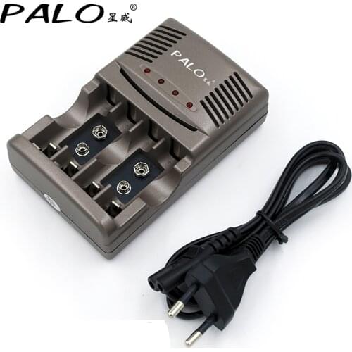 4 solts smart rechargeable battery charger for AA AAA 9V Ni-MH Ni-Cd batteries / EU AU US UK plug