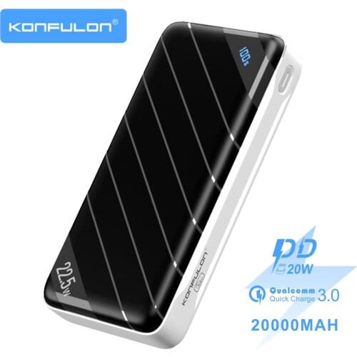 QC3.0 Powerbank V00C 22.5W Power Bank 20000mAh Type C PD 20W Portable Charger Poverbank External Battery Pack For iphone 12 Max