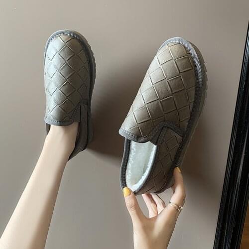 Snow boots womens short boots childrens cotton shoes versatile flat bottomed plush short boots womens shoes trend in winter