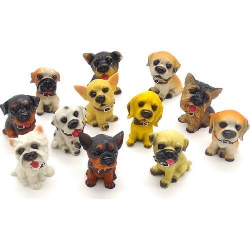 1pcs Mini Cute Simulation Pet Dog Resin Model Fashion Novel Home Decoration Crafts Cartoon Home Decor Supplies