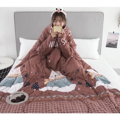 19 styles stocks winter Lazy Quilt with Sleeves family Blanket Cape Cloak Nap Blanket Dormitory Mantle Covered Blankets Fashion
