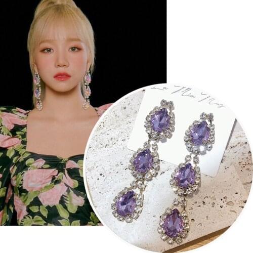 2021 fashion new exaggeration three radium water drop chain series gorgeous style high quality Earrings