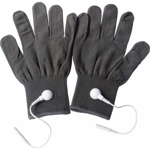 5 Pairs/Pack Conductive Massage Gloves physiotherapy electrotherapy electrode Gloves Deep Gray