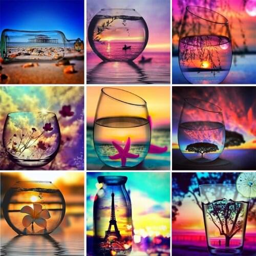 5D DIY Landscape Diamond Painting Rhinestone Picture Full Diamond Embroidered Gift Mosaic Wall Sticker Home Decoration Painting