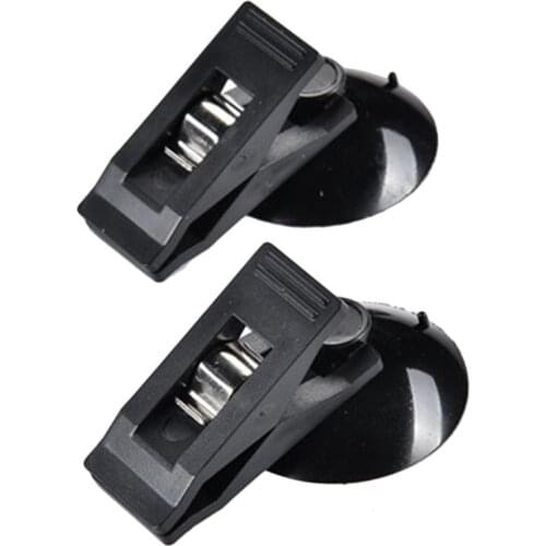 Car Interior Window Mount Black Suction Cup Clip Plastic Removable Holder For Sunshade Curtain Towel Ticket