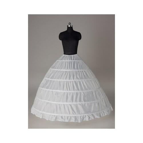 Ball Gown 6 Hoops White Underskirt Bridal Petticoat Crinoline for Quinceanera Dress Wedding Accessories