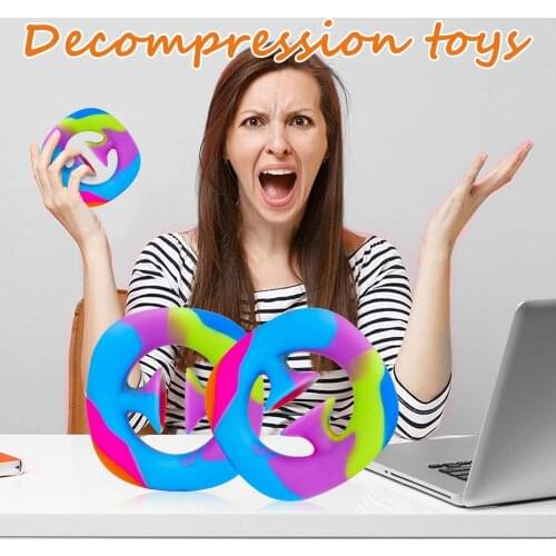 Color Finger Hand Grip Stress Reliever Toy Poppit Anti Stress Toy Autism Anxiety Relief Toys Extrusion Sensory Fidget Reliver