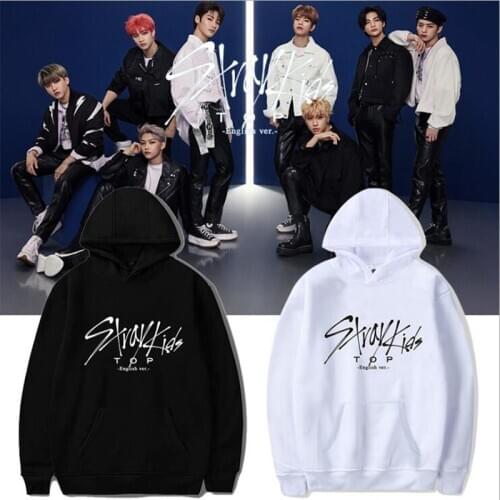 Kpop Stray kids Hoody TOP English ver men Hoodie Sweatshirt Pullover Jumper unisex sweatshirts Unisex casual Top