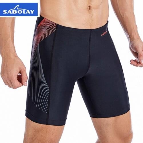 Men Swimming Trunks Half Length Swimwear Competition Swim Shorts Quick-drying Shark Skin Swimsuit for men Plus Size XL-5XL