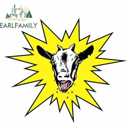 EARLFAMILY 13cm x 11.3cm For Crazy Goat Fine Car Stickers Waterproof Decal Vinyl Material Refrigerator Occlusion Scratch Decor