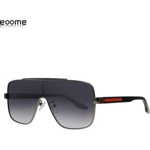 Eoome New Arrival Men Wind Lens Square Shape Fashion male top quality Metal UV 400 With case