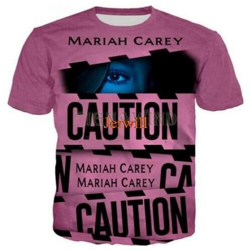 Popular Women Mens Singer Mariah Carey 3D Printed T Shirt Short Sleeve Casual Graphic Tee