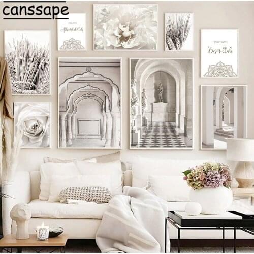 Islamic Allah Canvas Painting Moroccan Architecture Wall Poster Flower Wheat Art Print Modern Wall Pictures Living Room Decor