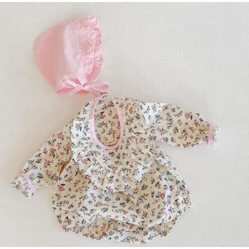 Autumn Baby Girls Bodysuits Newborn Baby Girls Flower Jumpsuit Kids Long Sleeve Cotton Clothes Toddler Baby Girls Jumpsuit