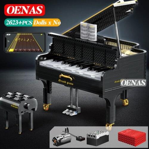 MOC Expert Creative APP Control Music Playble Grand Piano Assembly Model Building Blocks Kids Boys Toys Birthday Children Gifts