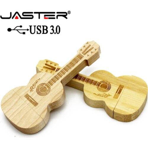 JASTER USB 3.0 wooden guitar Pendrive houten USB Flash Drive Memory Stick pendriver 4GB 16GB 32GB 64GB free custom logo
